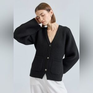 Almina Concept luxury black v neck cardigan